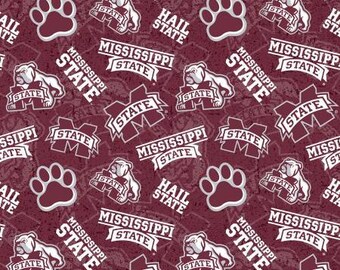 NCAA Mississippi State Cotton-priced by the 1/2 yard, cut to order 71042