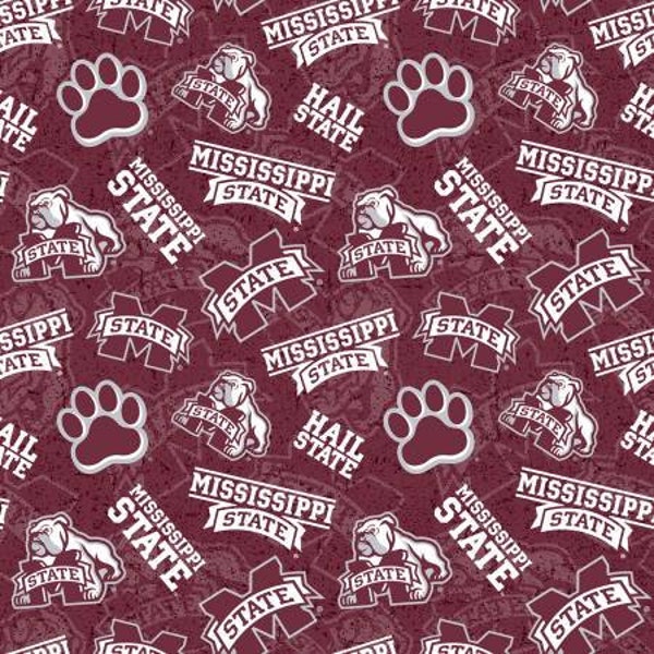 NCAA Mississippi State Cotton-priced by the 1/2 yard, cut to order 71042