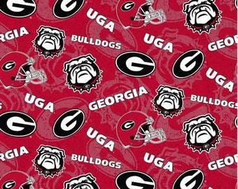 NCAA Georgia Tone on Tone Cotton (College Collection, by Sykel Enterprises) priced by the 1/2 yard, cut to order 71003