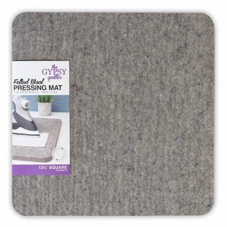 13 inch x 13 inch 100% Wool Pressing Mat Easy Press Great for Quilting, Ironing & Sewing. 1/2 inch Thick. with Silicone Iron Rest and Purple Thang