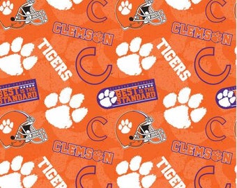 NCAA Clemson Tone on Tone Cotton-priced by the 1/2 yard, cut to order 71007