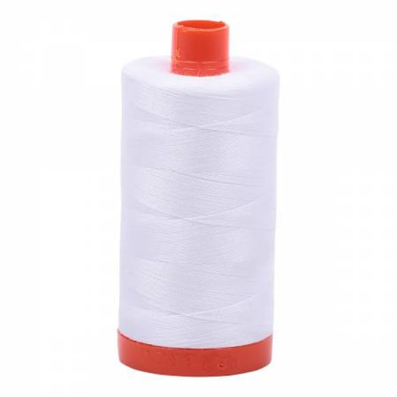 160006 Mako Cotton Thread in White (50 weight, 1422 yards) A1050-2024