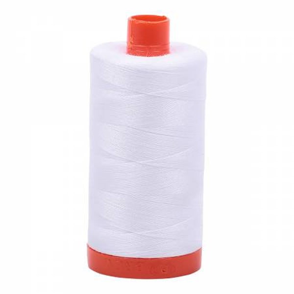 160006 Mako Cotton Thread in White (50 weight, 1422 yards) A1050-2024