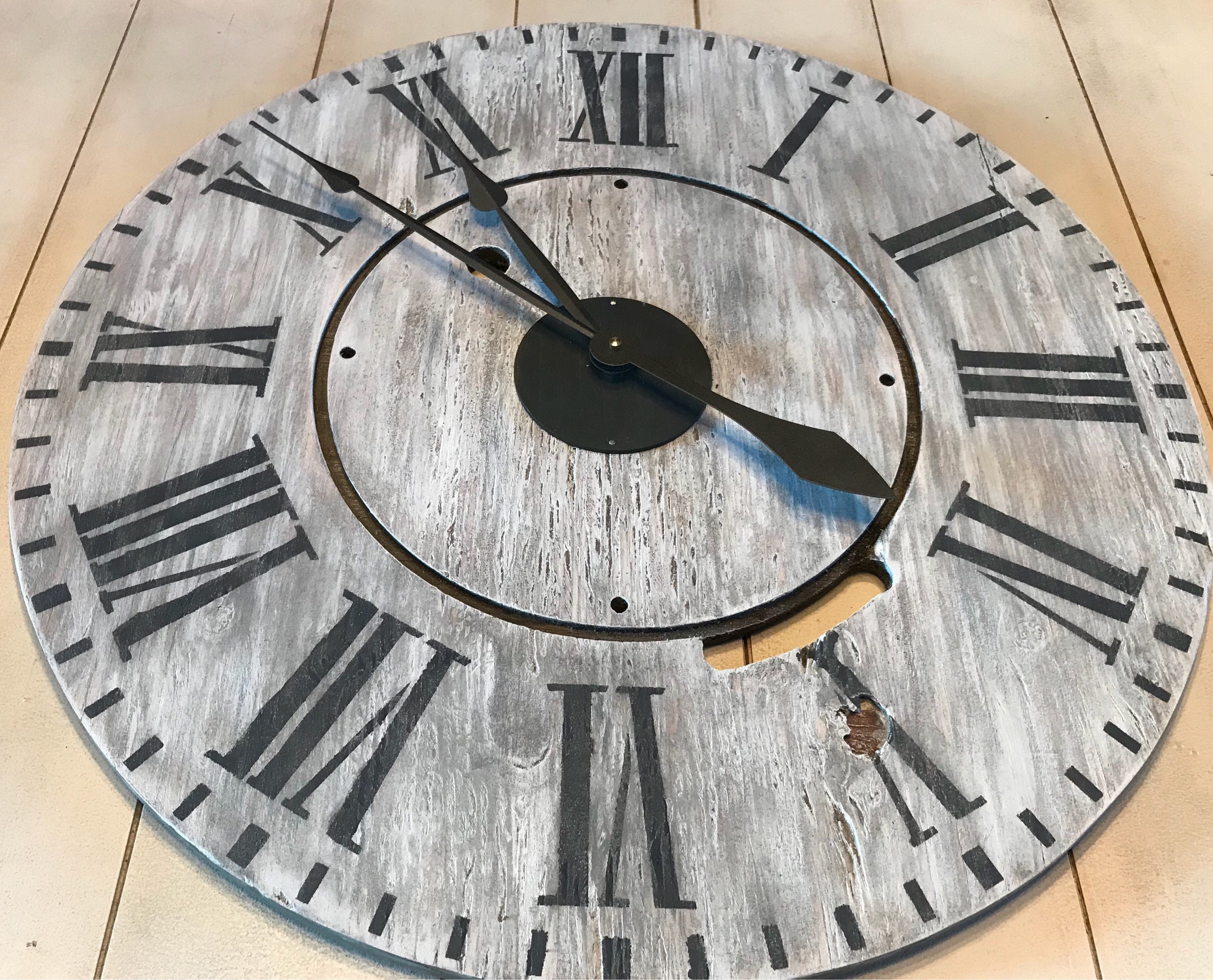 24 Oversized Rustic Farmhouse Wall Clock Large Etsy