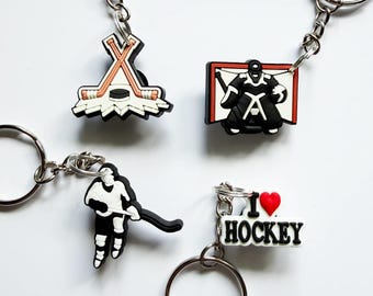 Ice Hockey Keyrings / Keychains - Skating Skate Ice Dome Puck
