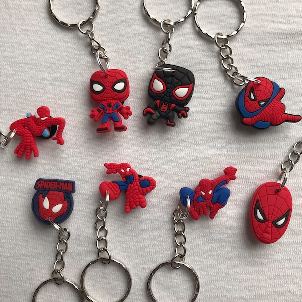 Spiderman Keyrings/Keychains | cartoon cute emo kids goth fun marvel avengers comic deadpool wolverine iron man