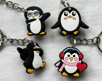 Penguin Keyrings/Keychains | cartoon cute emo kids goth fun animals cats pets
