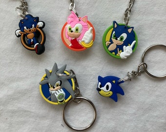 Sonic the Hedgehog Keyrings/Keychains | cartoon cute emo kids goth fun jake finn japan kitsch 90s super mario