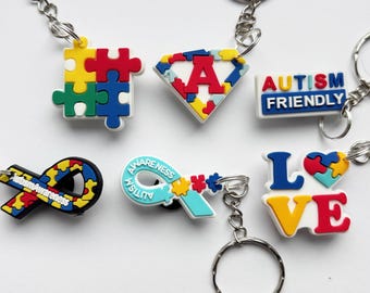 Autism Awareness Keyrings / Keychains | MH Health Mindfulness Kindness