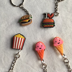 Ice Cream Burger Fries  Keyrings/Keychains | cartoon cute emo kids goth fun Disney Sulley japan kitsch 90s