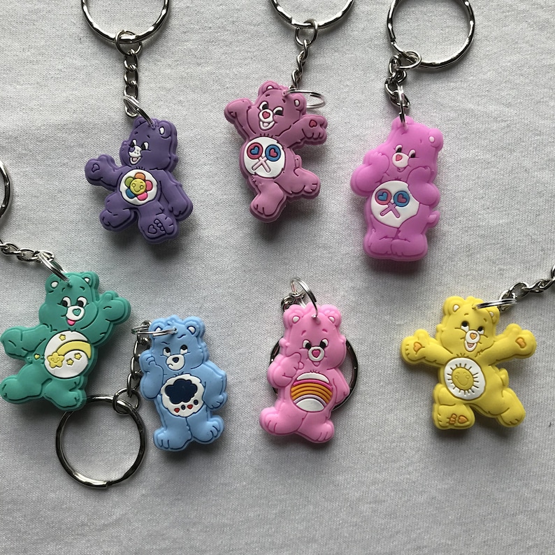 Care Bear Custom Keyrings/Keychains | cartoon cute emo kids goth fun jake finn minec japan kitsch 90s 