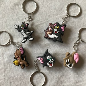 Tom y Jerry Llaveros/Llaveros / dibujos animados lindo emo niños goth divertido jake finn burro fiona