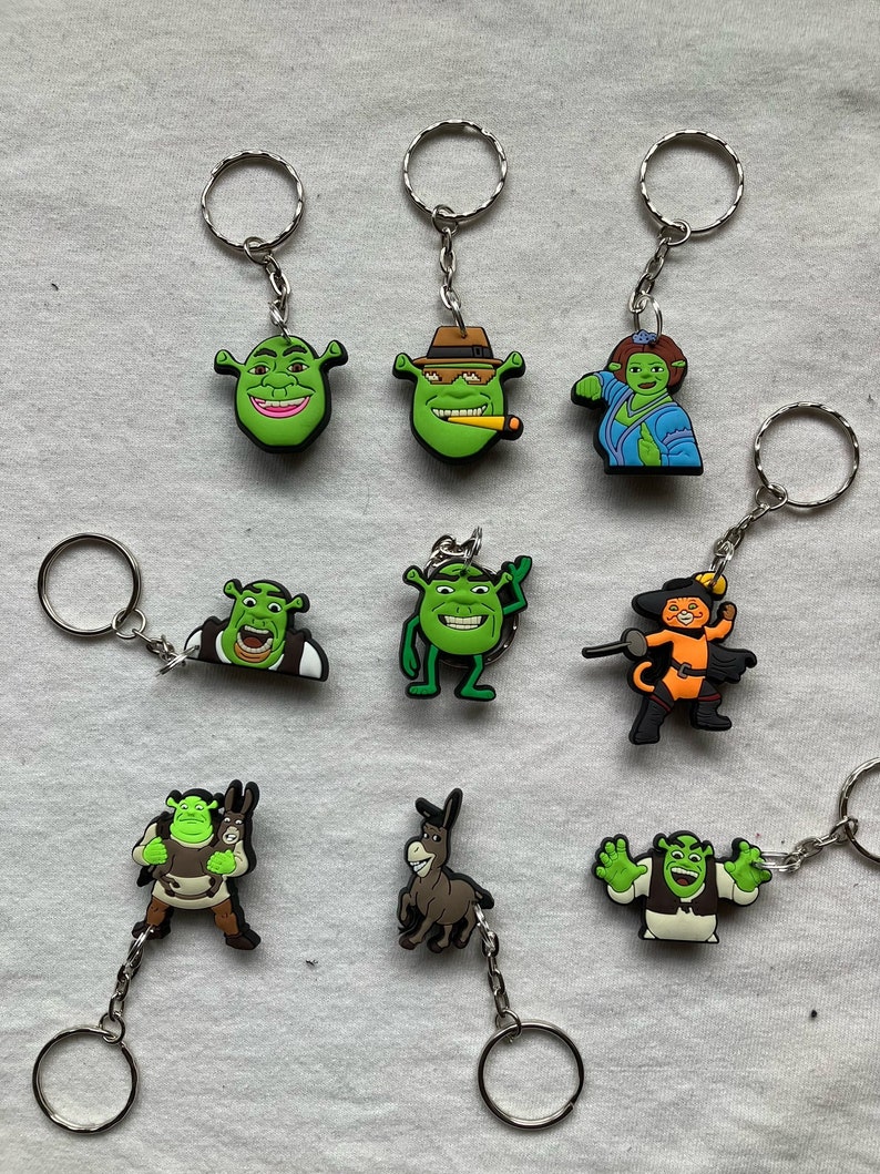 Shrek Keyrings/keychains | Cartoon Cute Emo Kids Goth Fun Kawaii ...