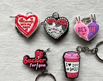 Love Friend Valentines Heart Custom Keyrings/Keychains | Cute Friendship besties