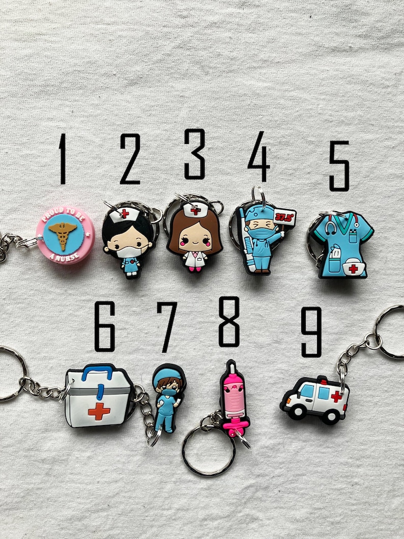 Keychain Doctor Design Doctor and Nurse Custome Keyrings Keychains | Nurses Doctors Medical ...