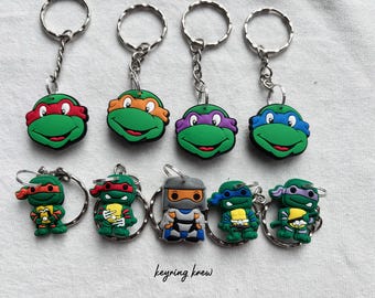 Teenage Mutant Ninja Turtles Keyrings/Keychains | cartoon cute emo kids goth fun jake finn  japan kitsch 90s