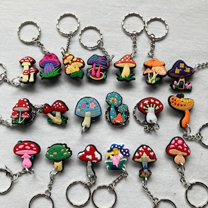 Mushroom Keyrings Keychains | zodiac space elements earth nature spirtual