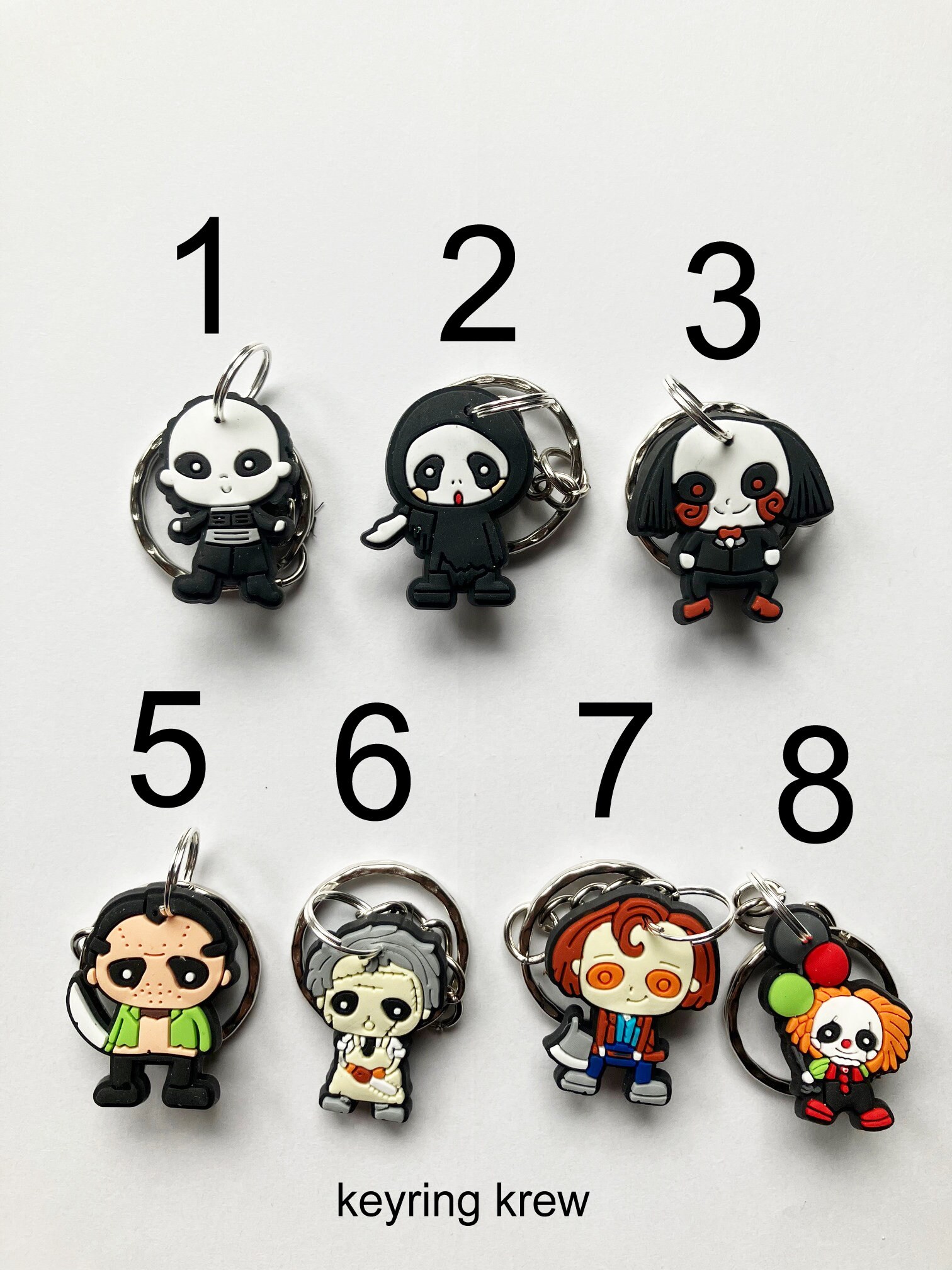 Horror Movie Character Themed Keyrings/keychains | Cartoon Nerd