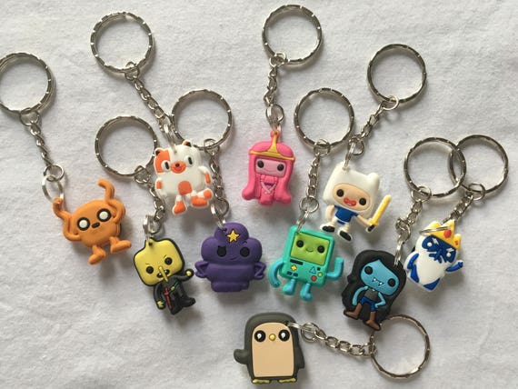 Adventure Time Keyrings/keychains Cartoon Cute Emo Kids Goth Fun Jake Finn  Minec Japan Kitsch 90s 