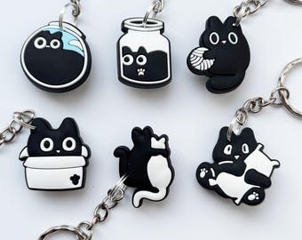 Cartoon Cat Keyrings/Keychains | cartoon cute emo kids Kitsch Kitten