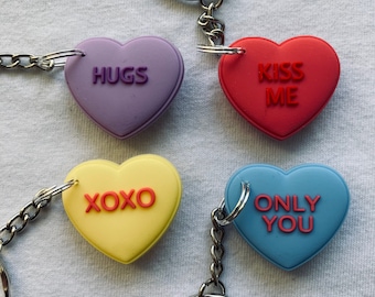 Love Heart Valentine Keyrings/Keychains | cartoon cute emo kids goth fun japan kitsch 90s