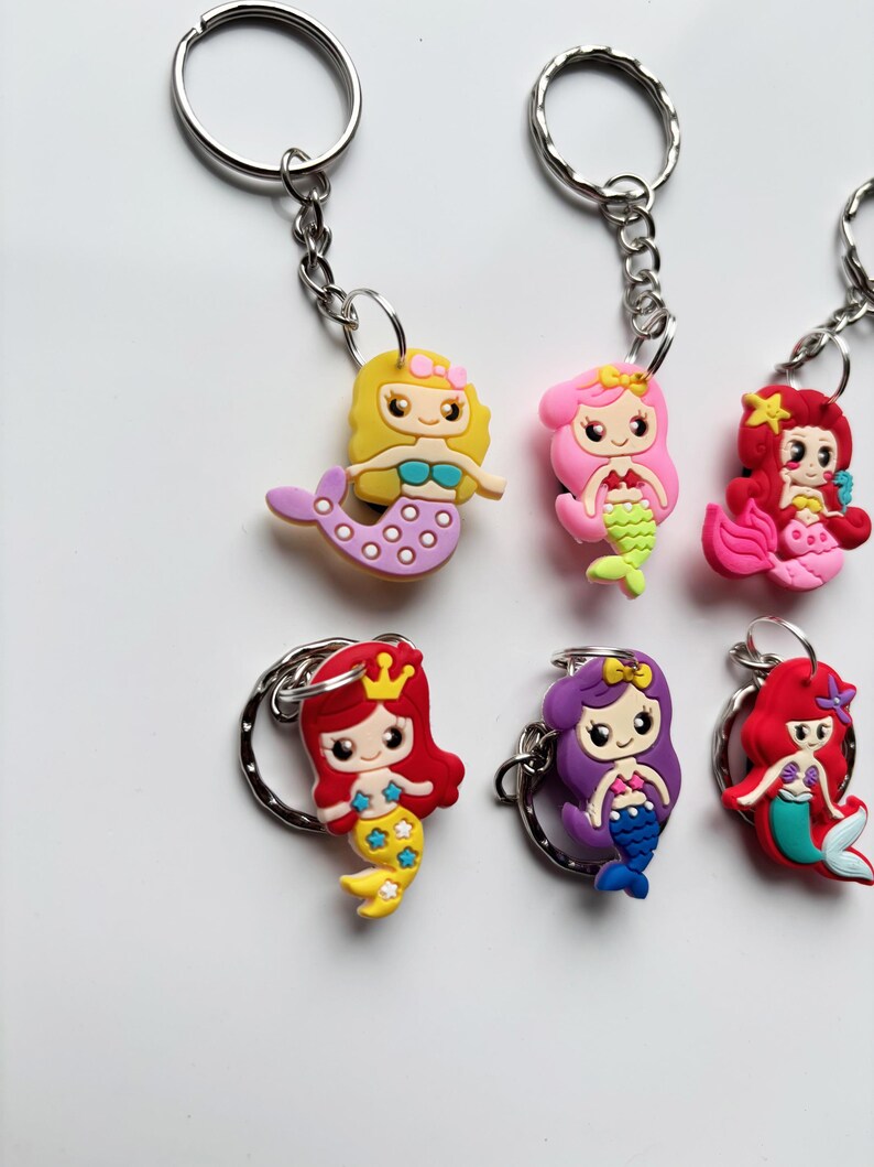 Fun Kids Key Rings Mermaid Keyrings/keychains | Cartoon Cute Emo Kids Goth Fun Seaside ...
