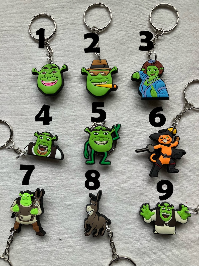 Shrek Keyrings/keychains | Cartoon Cute Emo Kids Goth Fun Kawaii ...