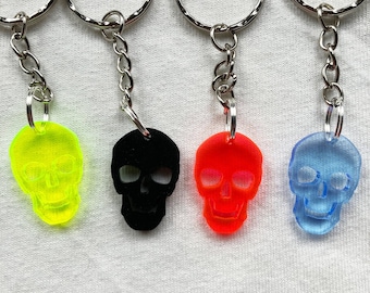 Skull Multicolour Themed Keyrings/Keychains | Spooky Skulls Gothic Cool Emo
