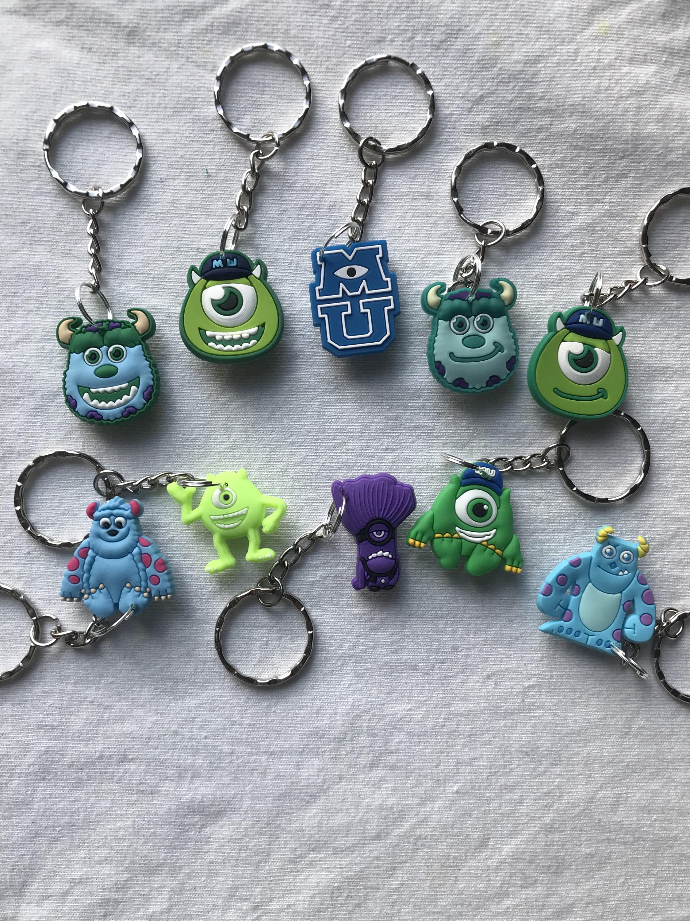 Disney Monsters, Inc. Keychain Mike Wazowski Sullivan Anime Action Figures  Big-eyed Monster Creative Backpack Pendant Key Ring - AliExpress