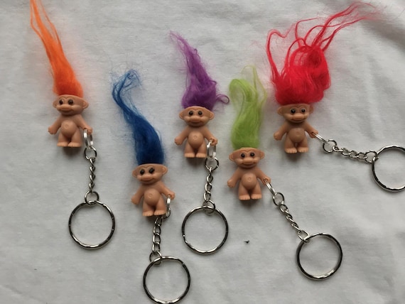 Troll Keyrings/Keychains | emo cute goth hip kitty cat retro 80s 90s fun  kids craft fun fashion childhood