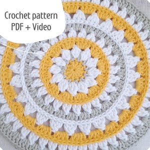 Haakpatroon voor een ronde, kleurrijke placemat - Ronde, schattige placemat - PDF en video