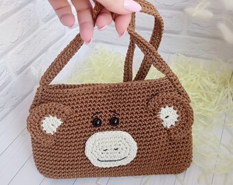 Crochet Monkey Bag for Phone - Cute and Practical, 1 pcs