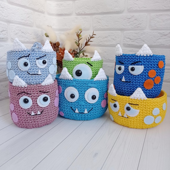 Crochet Monster Baskets - Perfect for Halloween Nursery Decor