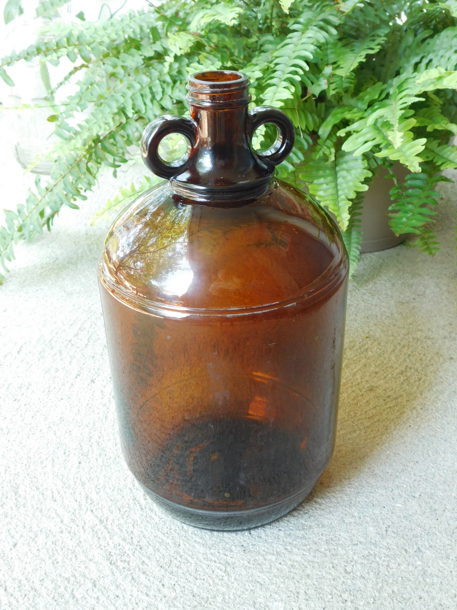 Amber Gallon Glass Jug Metro Glass Bottle Company vintage Etsy
