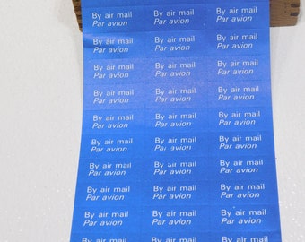 Airmail Stickers – Par Avion – Sheets Of 36 For Sending Items Overseas