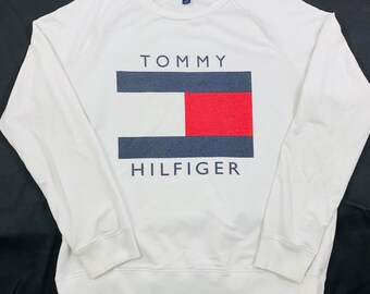 Tommy hilfiger linear logo crewneck sweatshirt outlet