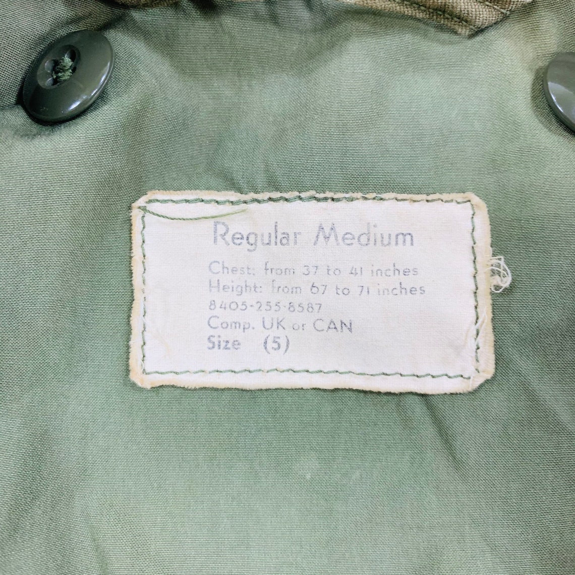 Vintage 1962 US Military Sateen OD Green M-65 Coat Field | Etsy