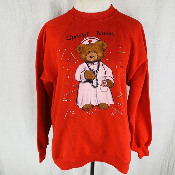 Vtg 1991 Teddy Bear Special Nurse Cute Design Red… - image 2