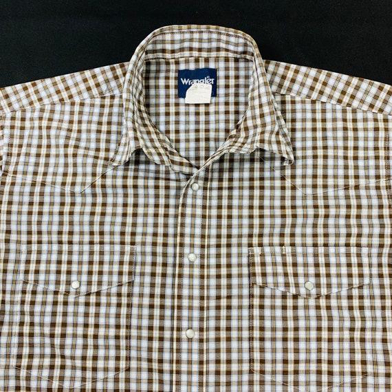 Wrangler Brown White Plaid Pearl Snap Button up Western Shirt - Etsy Finland