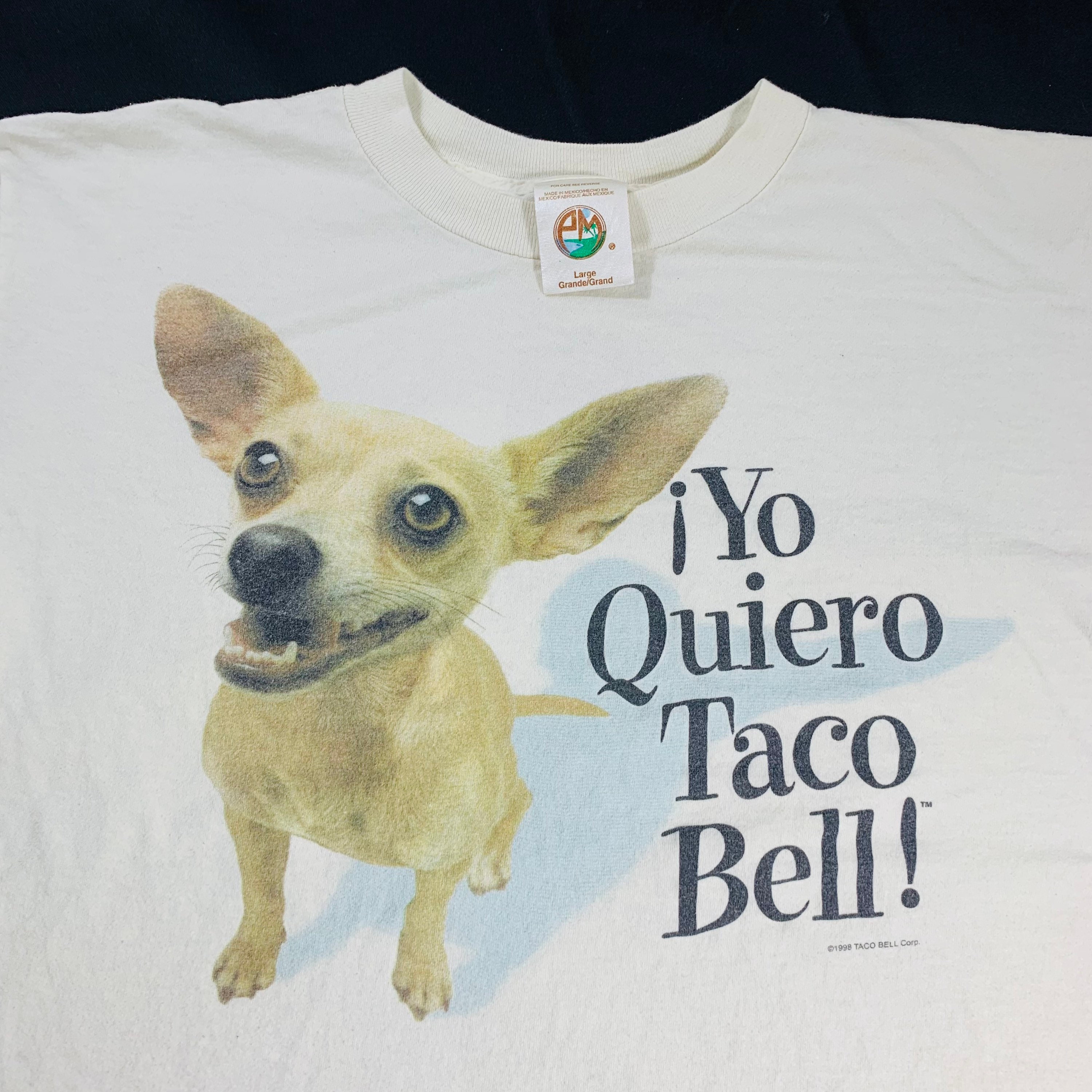 Vintage 1998 Taco Bell Promo Yo Quiero Taco Bell Dog White T-shirt 