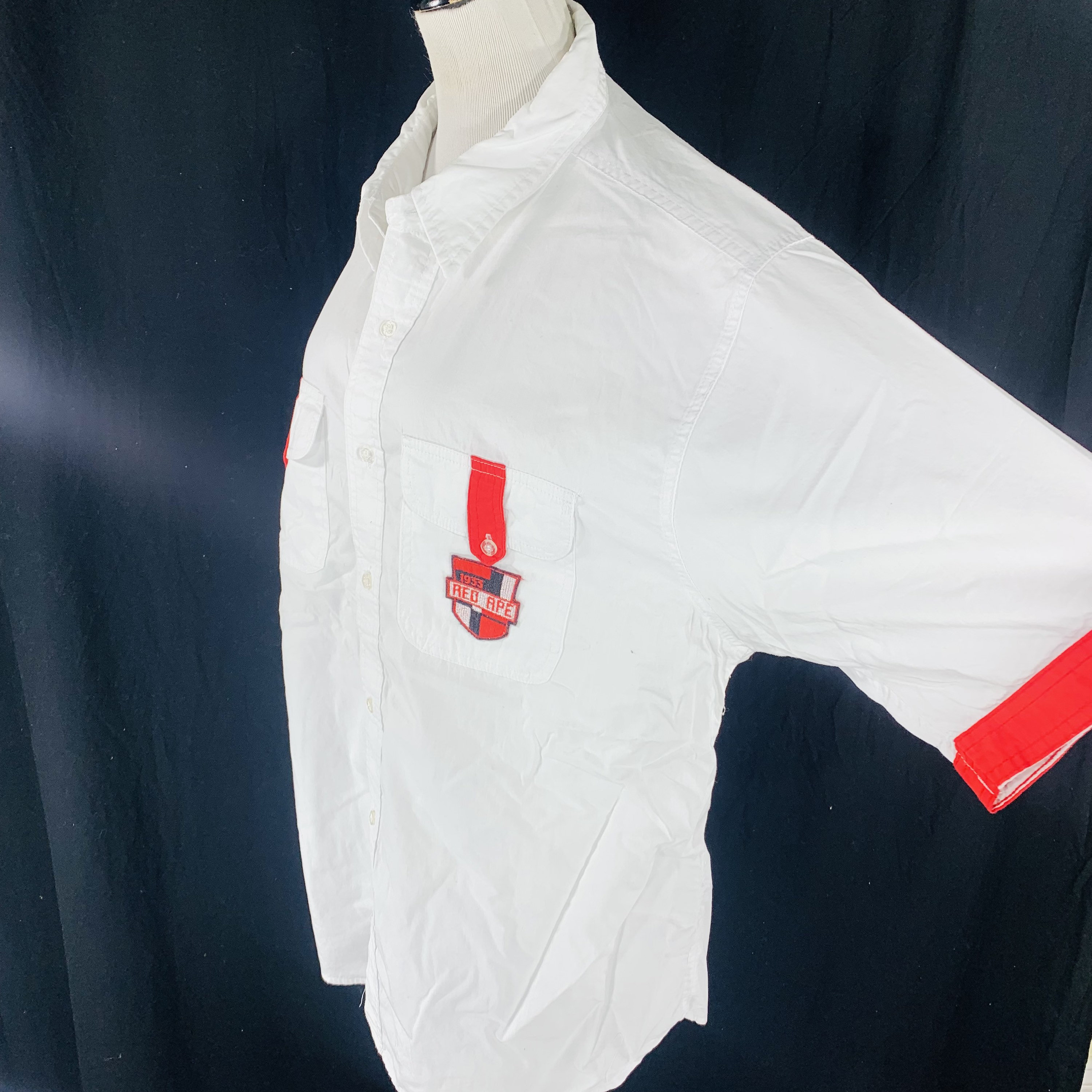 Red White Short up Shirt Logo Patch Sz - Etsy