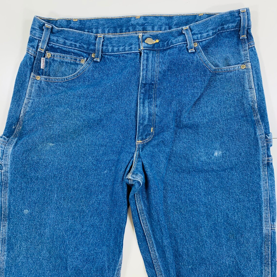 Vintage Y2K Carhartt Blue Denim Carpenter Jeans Relaxed Fit | Etsy