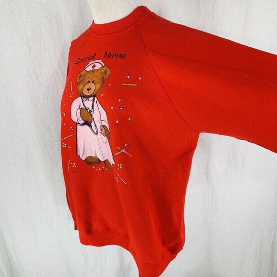 Vtg 1991 Teddy Bear Special Nurse Cute Design Red… - image 5