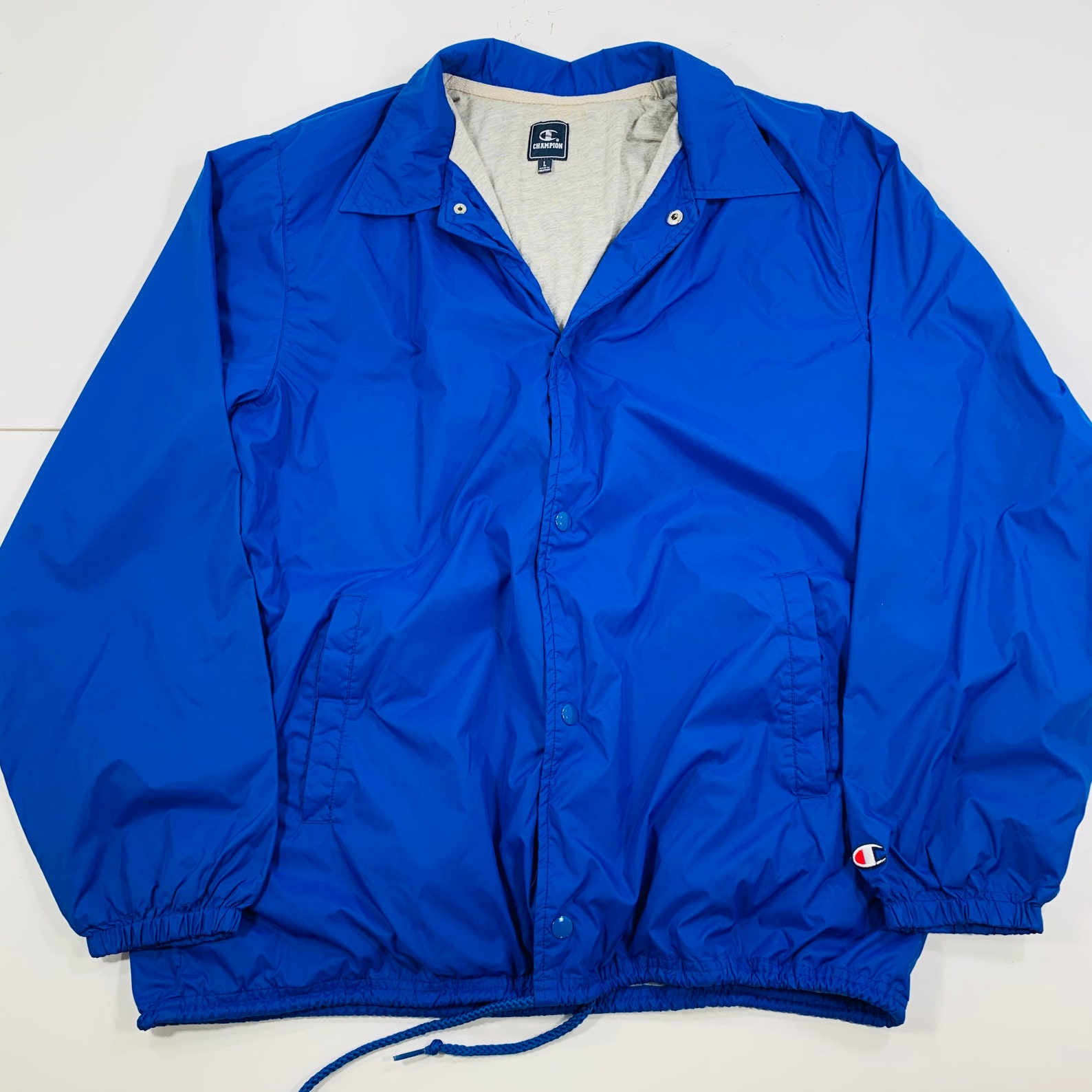 Vintage Y2K Champion Blank Lined Blue Nylon Windbreaker Jacket | Etsy