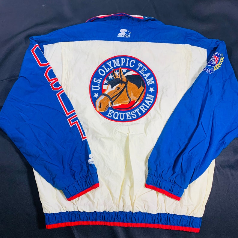 Vtg 1996 USA Equestrian shops Olympic Team STARTER Jacket Windbreaker XL Atlanta Rare