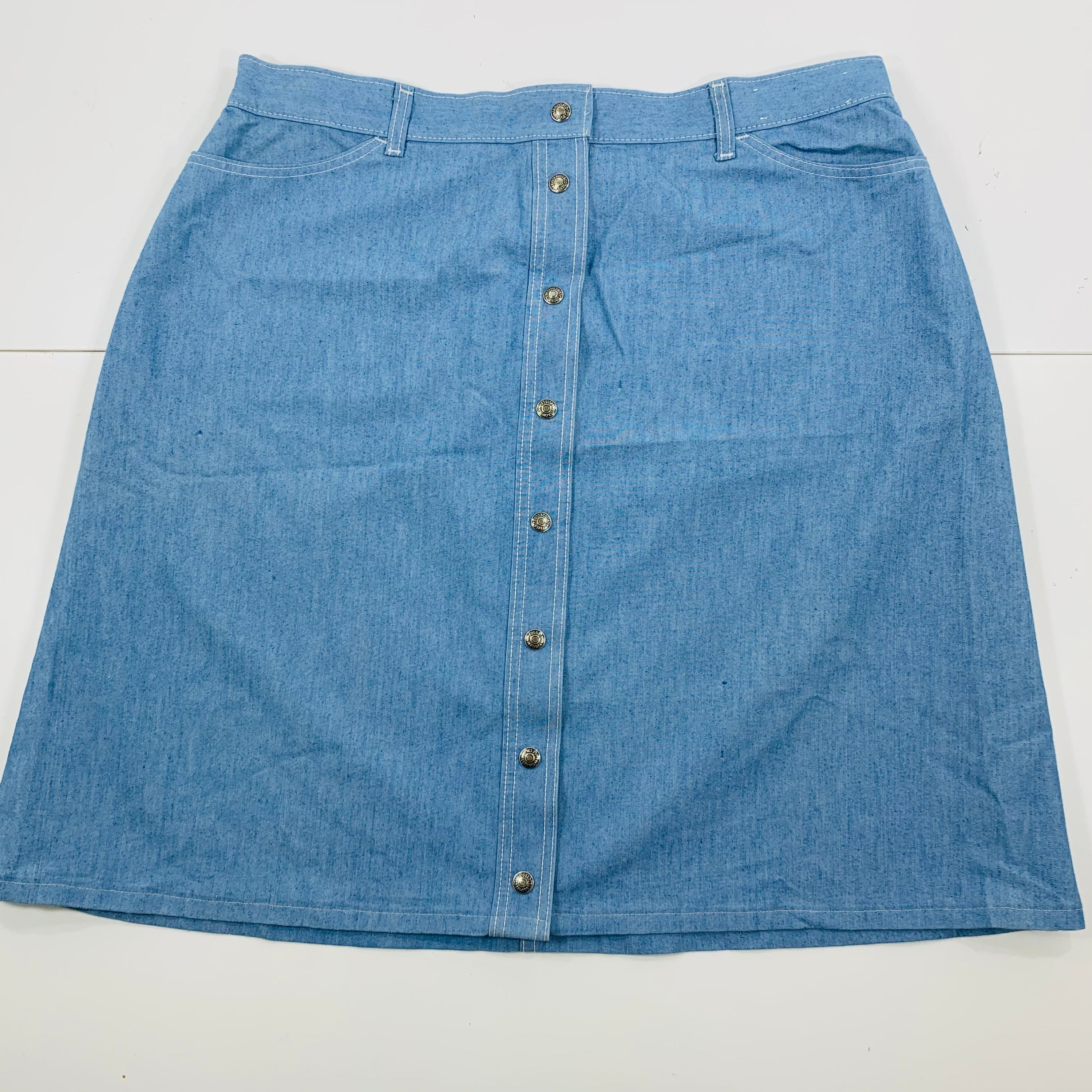Vintage 80s Levi's Silver Tab Blue Denim Full Button Skirt | Etsy
