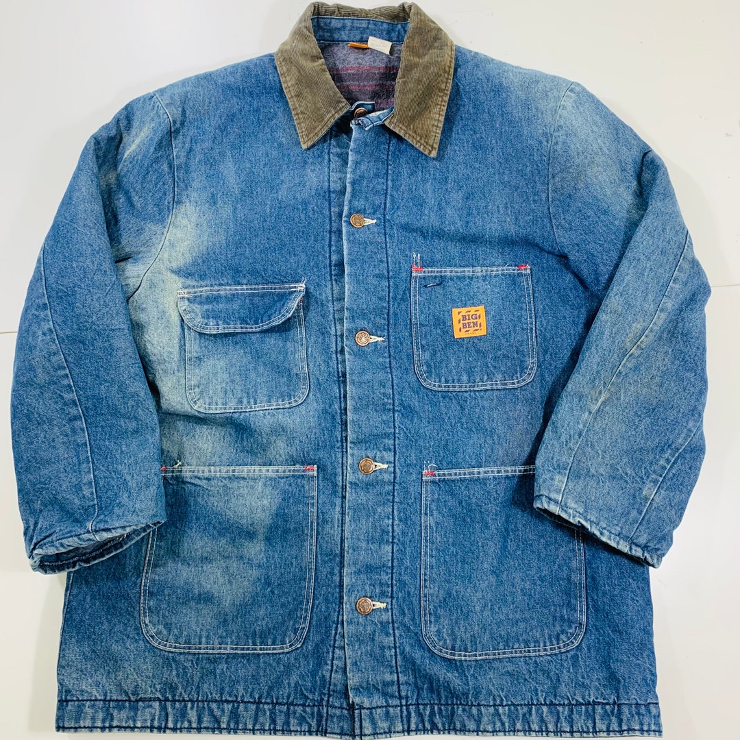 Big Ben Blue Denim Chore Prison Jacket Wool Blanket Lined - Etsy