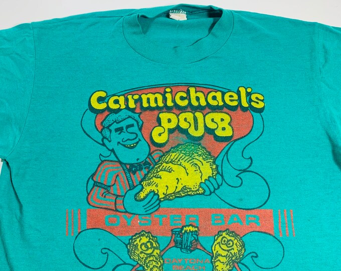 Vtg 80s Carmichael S Pub and Oyster Bar Daytona Beach Green Etsy