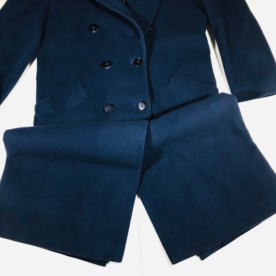 EUC Vintage 1980/'s 1990/'s Womens Pendleton Blue Wool Wrap Style Cropped Blazer Jacket Size 10