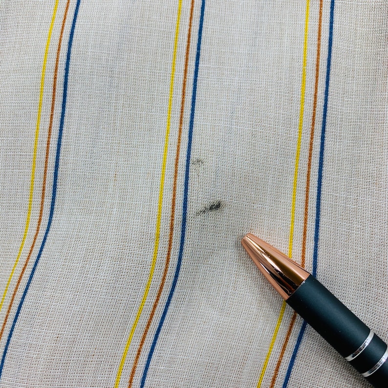 Vintage 70s Arrow Kent Collection Beige Stripe White SS Shirt Size 15.5 Union Made